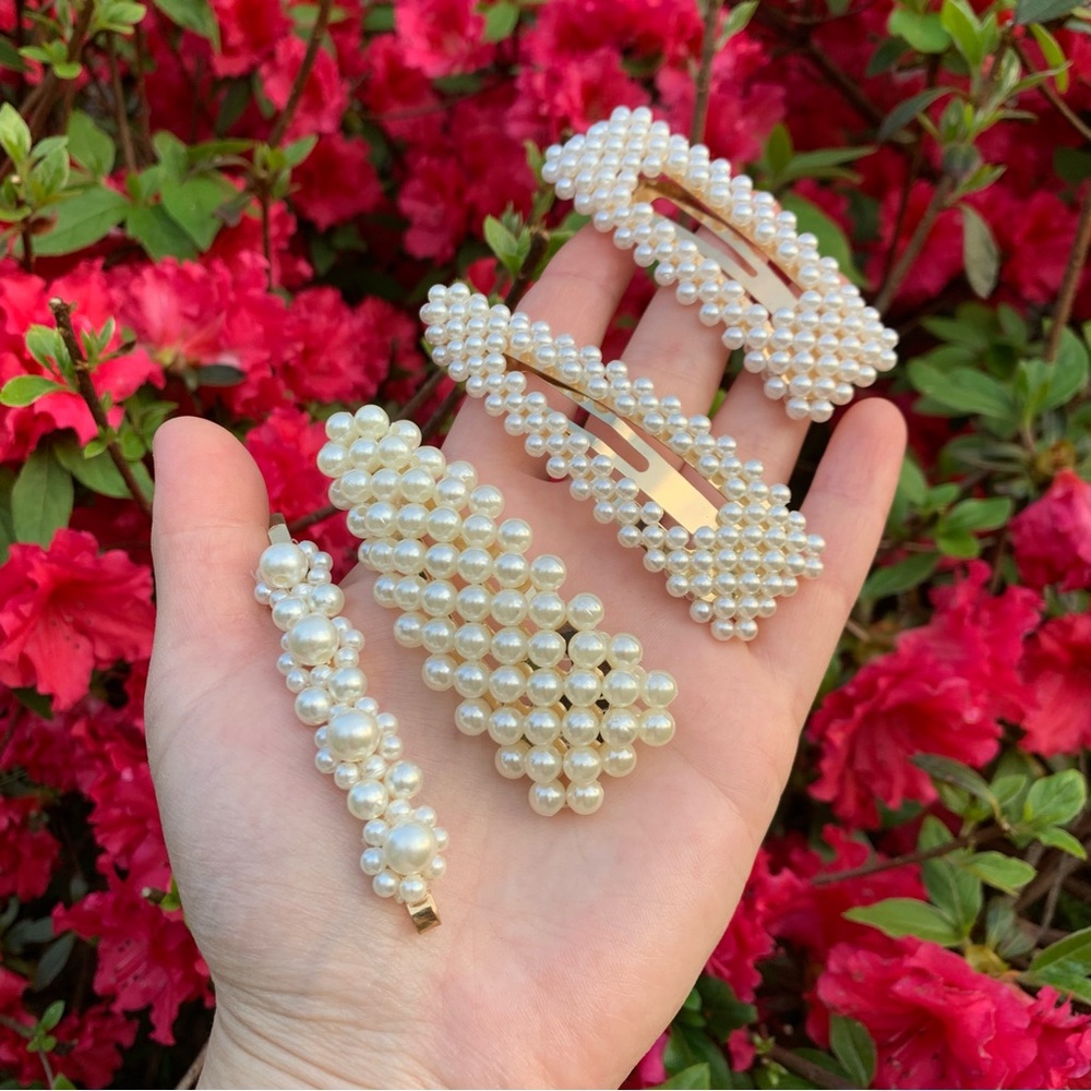 Embellished Gold Pearl Hair Pin | Classic Feminine Cottagecore